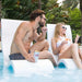 Ledge Lounger Signature Chairs & Tall Ice Bin Side Table Set Chair & Table Color White - In Pool & Patio Furniture - Majestic Fountains