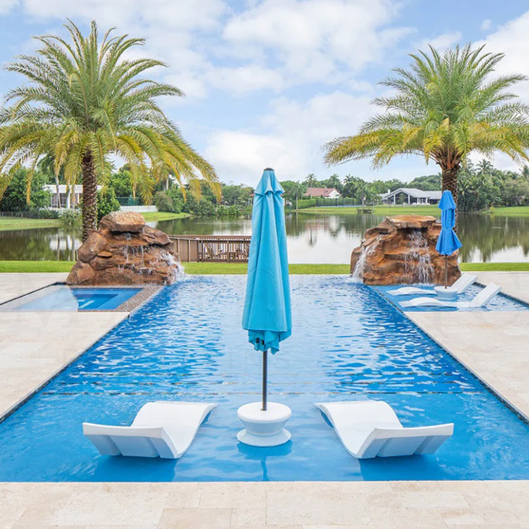 Ledge Lounger Signature Chaise & Side Table Set - In-Pool Furniture