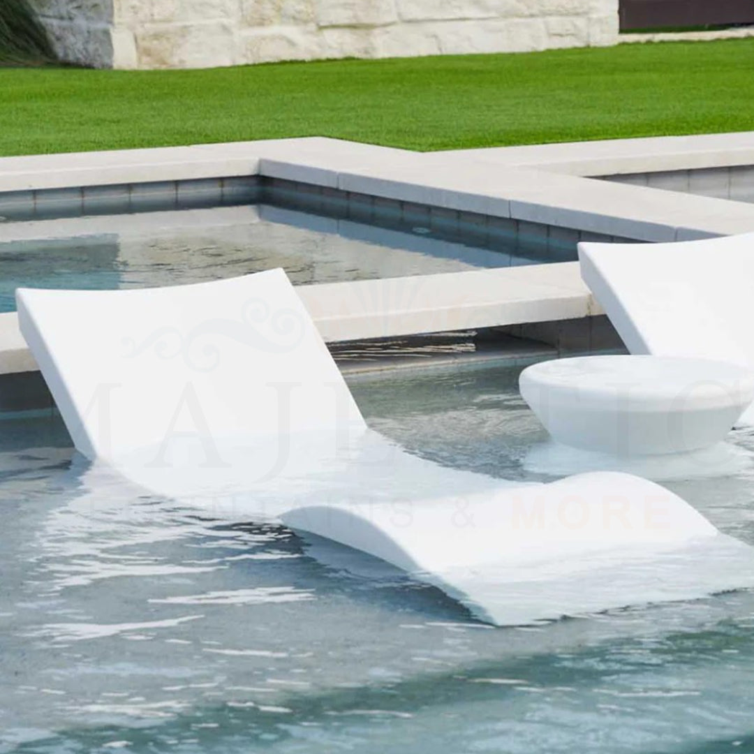 Ledge Lounger Signature Chaise and Side Table In-Pool Set-Majestic Fountains