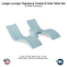 QUICKSHIP Ledge Lounger Signature Chaise & Side Table Set Color Frost - Side Table Without Umbrella Hole - In-Pool Furniture - Majestic Fountains