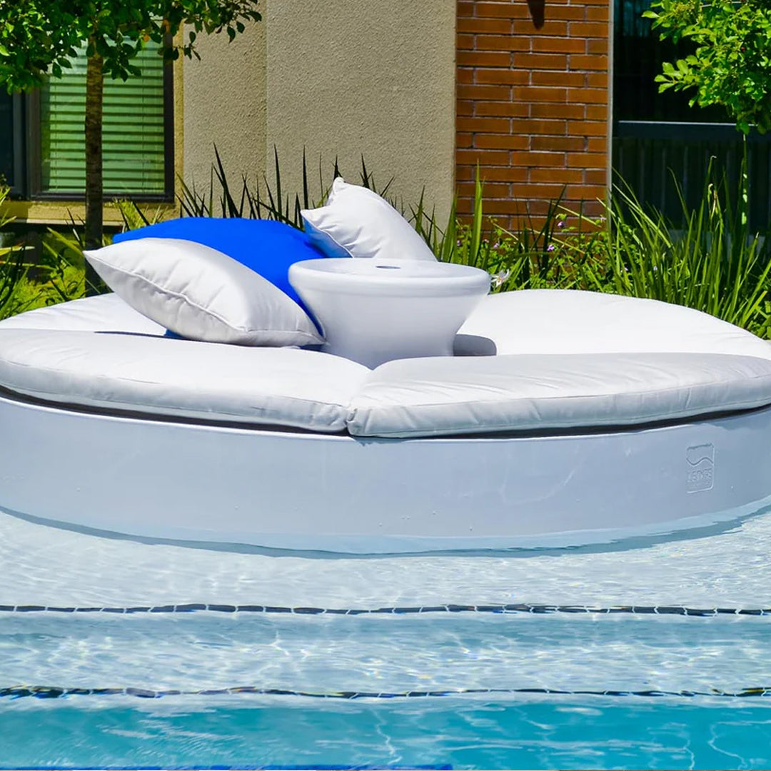 Ledge Lounger Signature Round Sunbed In-Pool & Patio Furniture - Majestic Fountains