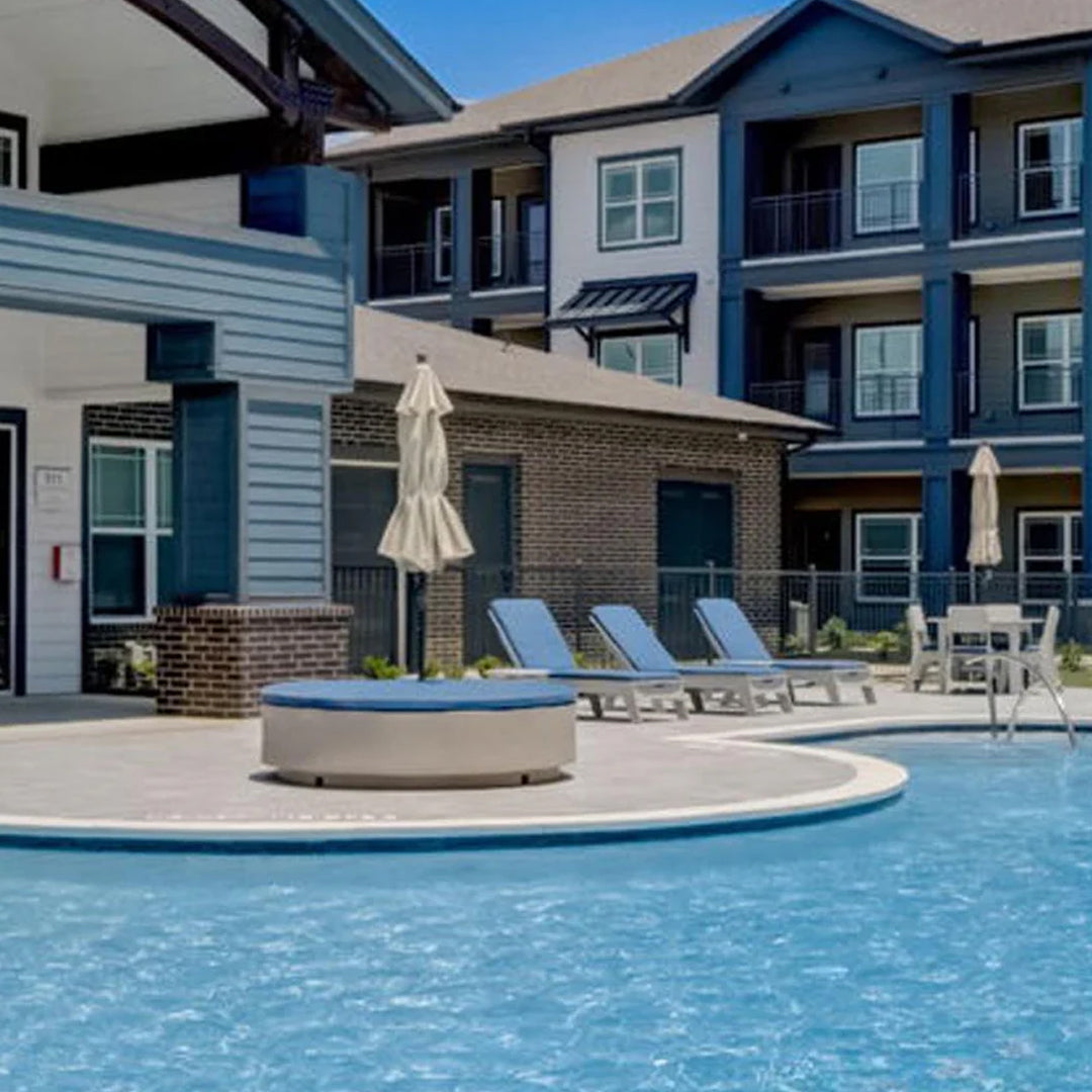 Ledge Lounger Signature Round Sunbed In-Pool & Patio Furniture - Majestic Fountains