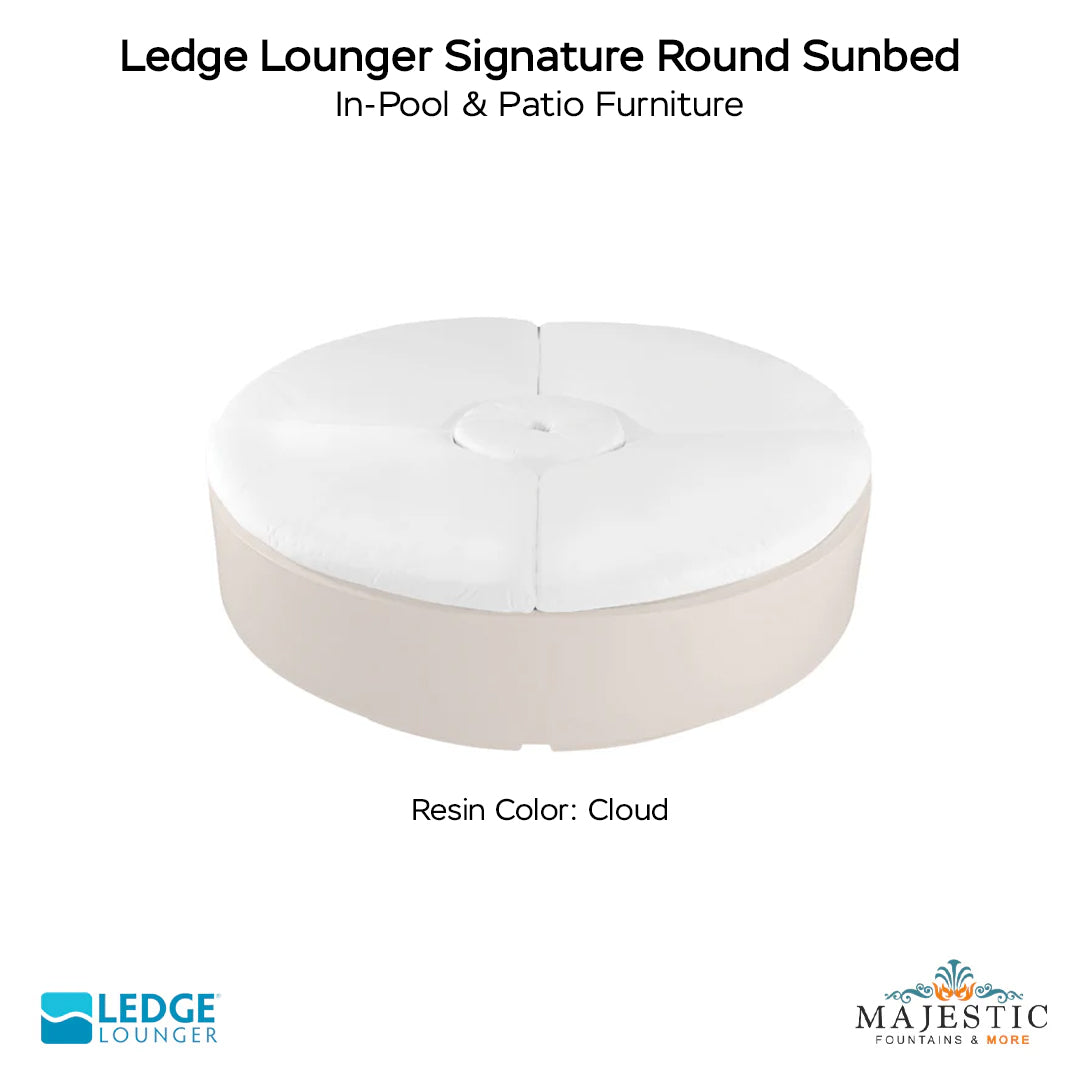 Ledge Lounger Signature Round Sunbed In-Pool & Patio Furniture - Majestic Fountains