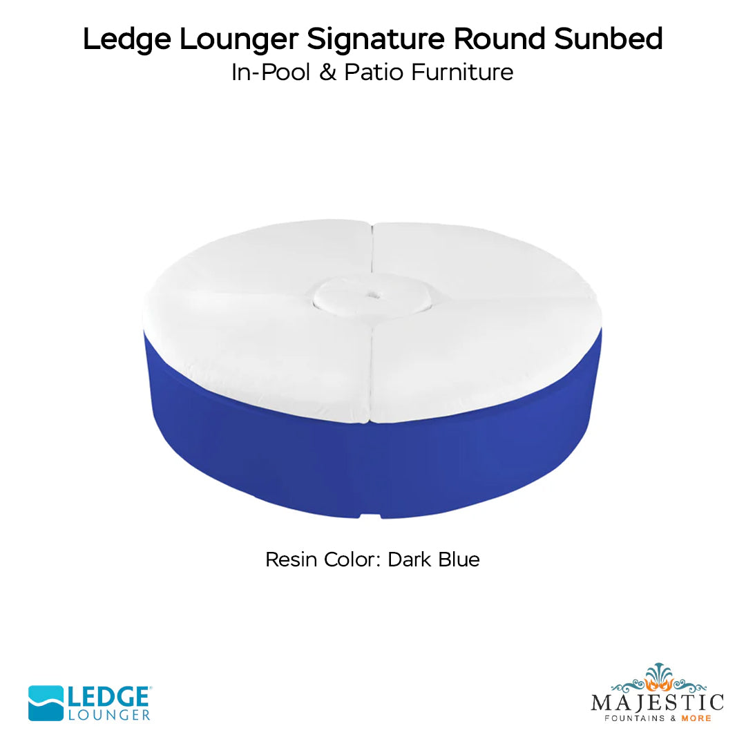 Ledge Lounger Signature Round Sunbed In-Pool & Patio Furniture - Majestic Fountains