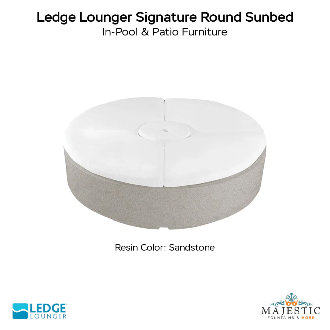 Ledge Lounger Signature Round Sunbed In-Pool & Patio Furniture - Majestic Fountains