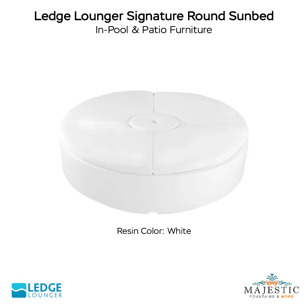 Ledge Lounger Signature Round Sunbed In-Pool & Patio Furniture - Majestic Fountains