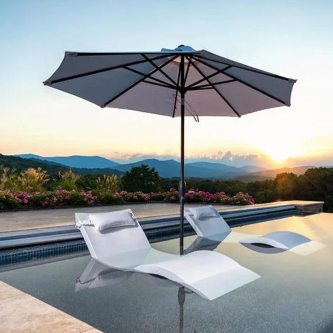 Ledge Lounger 9ft Octagon Crank Auto Tilt Essential Fiberglass Umbrella