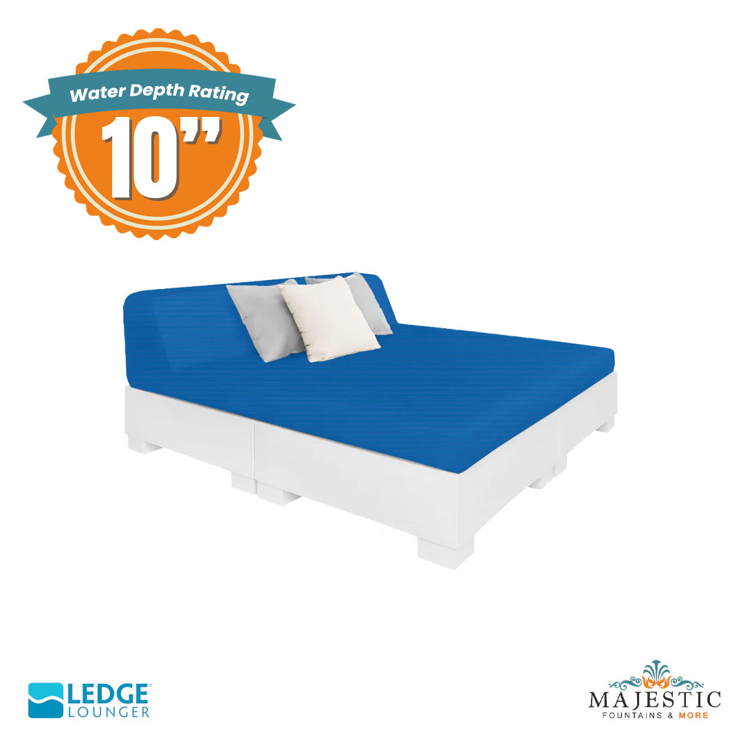 Ledge Lounger Affinity Square Sunbed with Backrest Cushion In-Pool & Patio Furniture Depth - Majestic Fountains