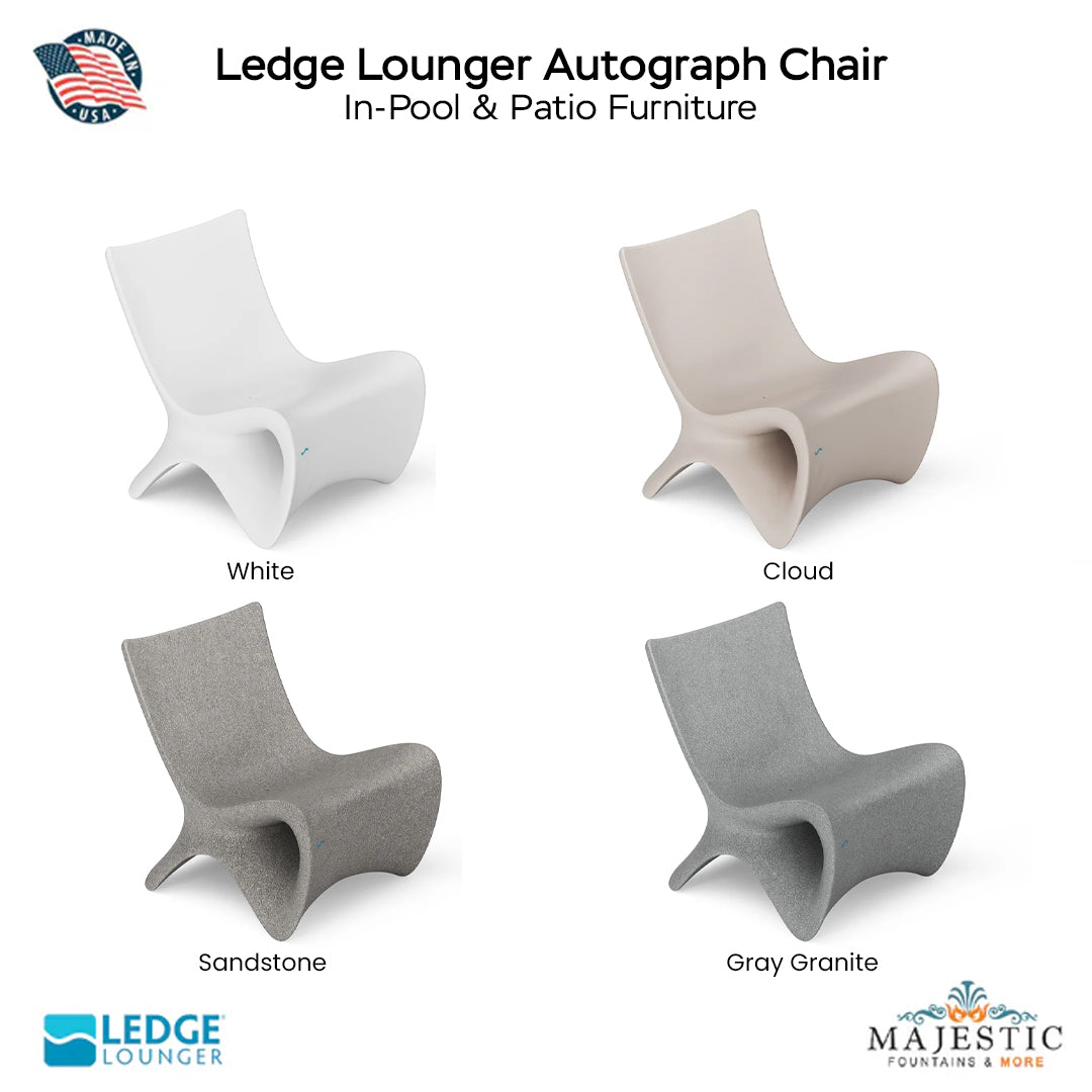 Ledge Lounger Autograph Chair In-Pool & Patio Furniture - Majestic Fountains