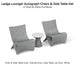 Ledge Lounger Autograph Chairs & Side Table Set Color Granite Gray Table Lid Color White - In-Pool & Patio Furniture - Majestic Fountains