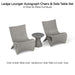 Ledge Lounger Autograph Chairs & Side Table Set Color Sandstone Table Lid Color Gray - In-Pool & Patio Furniture - Majestic Fountains