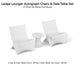 Ledge Lounger Autograph Chairs & Side Table Set Color White Table Lid Color White - In-Pool & Patio Furniture - Majestic Fountains