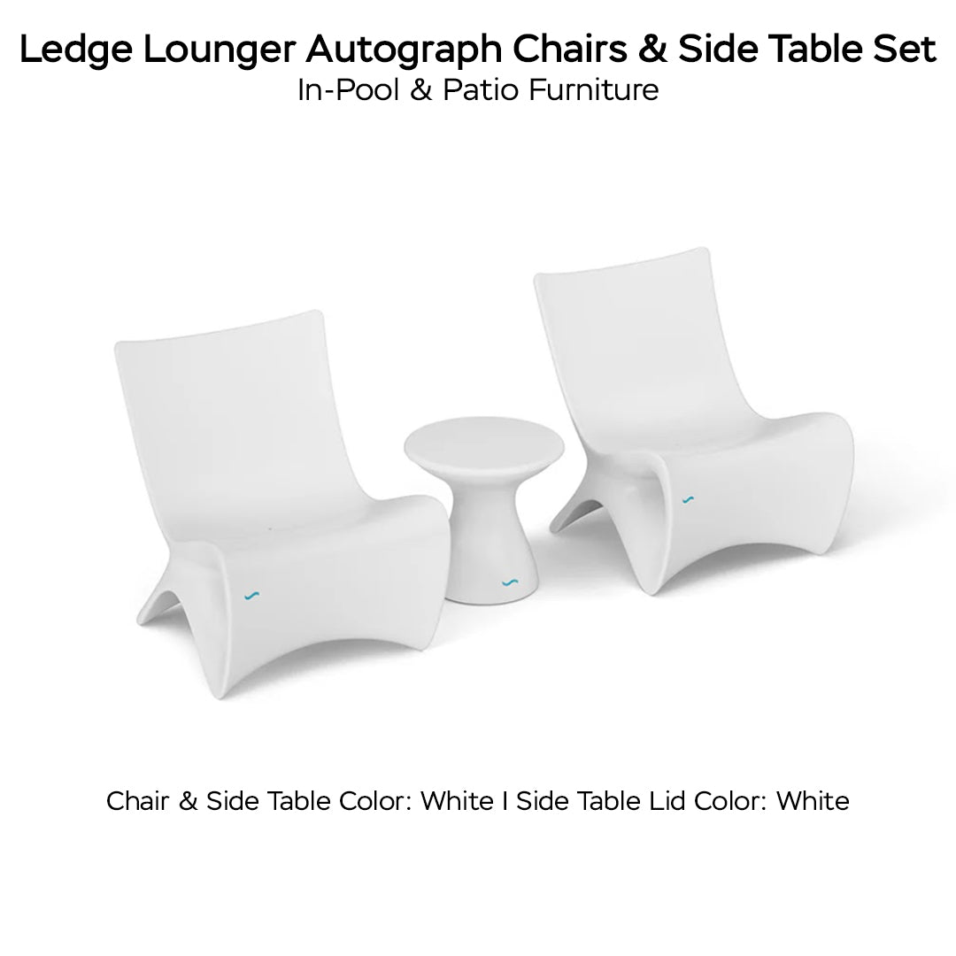 Ledge Lounger Autograph Chair and Side Table Set - Majestic Fountains