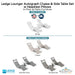 Ledge Lounger Autograph Chaise & Side Table Set w Headrest Pillows - In-Pool & Patio Furniture - Majestic Fountains