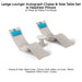 Ledge Lounger Autograph Chaise & Side Table Set w Headrest Pillows - Color Cloud - Table Lid White - Pillow Aruba - In-Pool & Patio Furniture - Majestic Fountains