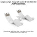 Ledge Lounger Autograph Chaise & Side Table Set w Headrest Pillows - Color White - Table Lid White - Pillow Cadet Gray - In-Pool & Patio Furniture - Majestic Fountains