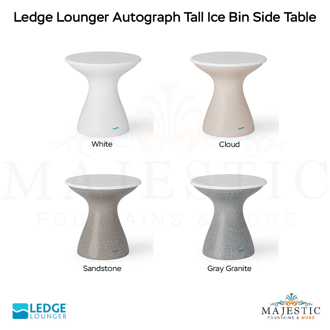 Ledge Lounger Autograph Tall Ice Bin Side Table In-Pool & Patio Furniture - Majestic Fountains