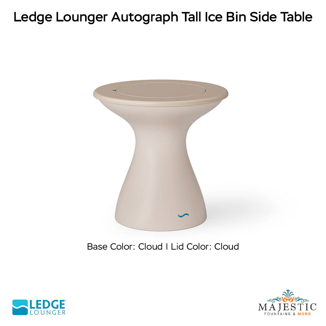 Ledge Lounger Autograph Tall Ice Bin Side Table In-Pool & Patio Furniture - Majestic Fountains