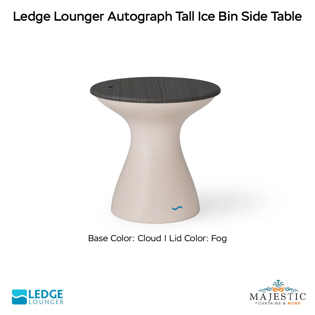 Ledge Lounger Autograph Tall Ice Bin Side Table In-Pool & Patio Furniture - Majestic Fountains