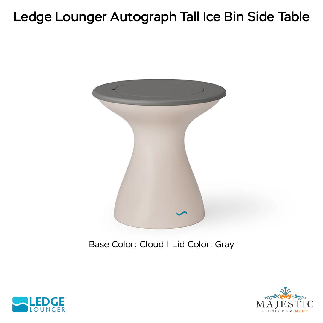Ledge Lounger Autograph Tall Ice Bin Side Table In-Pool & Patio Furniture - Majestic Fountains
