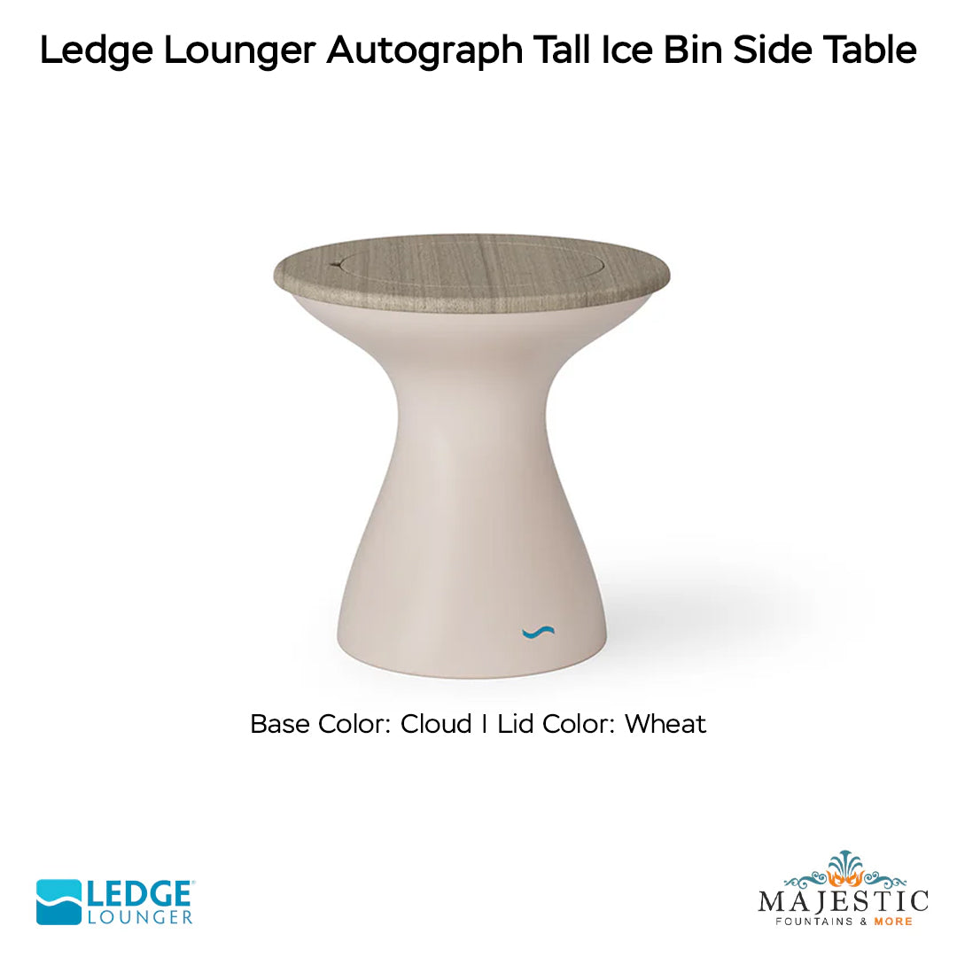 Ledge Lounger Autograph Tall Ice Bin Side Table In-Pool & Patio Furniture - Majestic Fountains