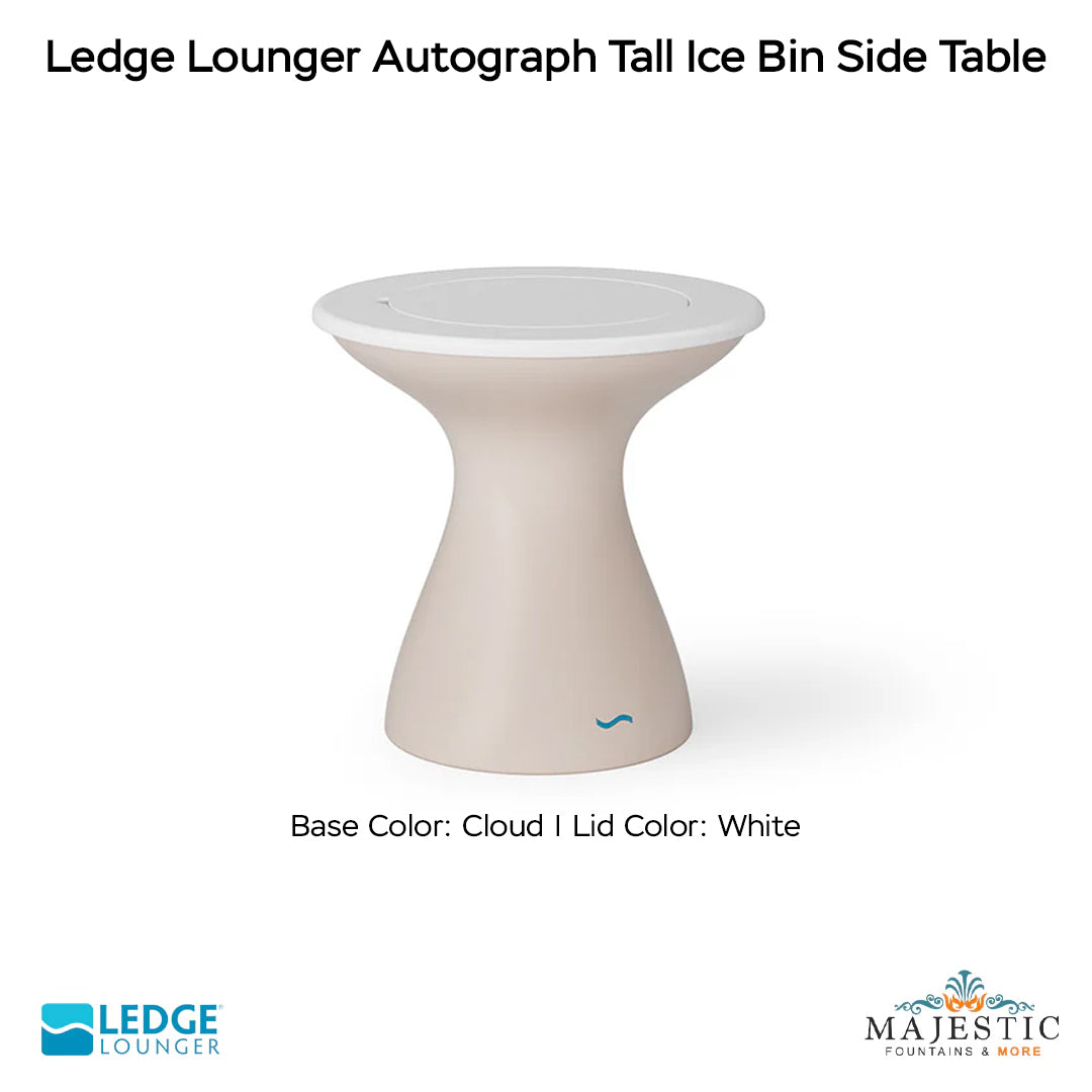 Ledge Lounger Autograph Tall Ice Bin Side Table In-Pool & Patio Furniture - Majestic Fountains