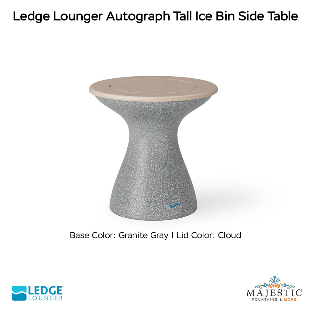 Ledge Lounger Autograph Tall Ice Bin Side Table In-Pool & Patio Furniture - Majestic Fountains