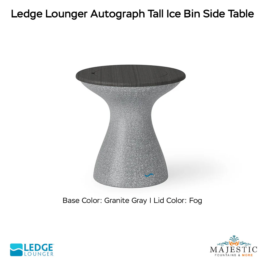 Ledge Lounger Autograph Tall Ice Bin Side Table In-Pool & Patio Furniture - Majestic Fountains
