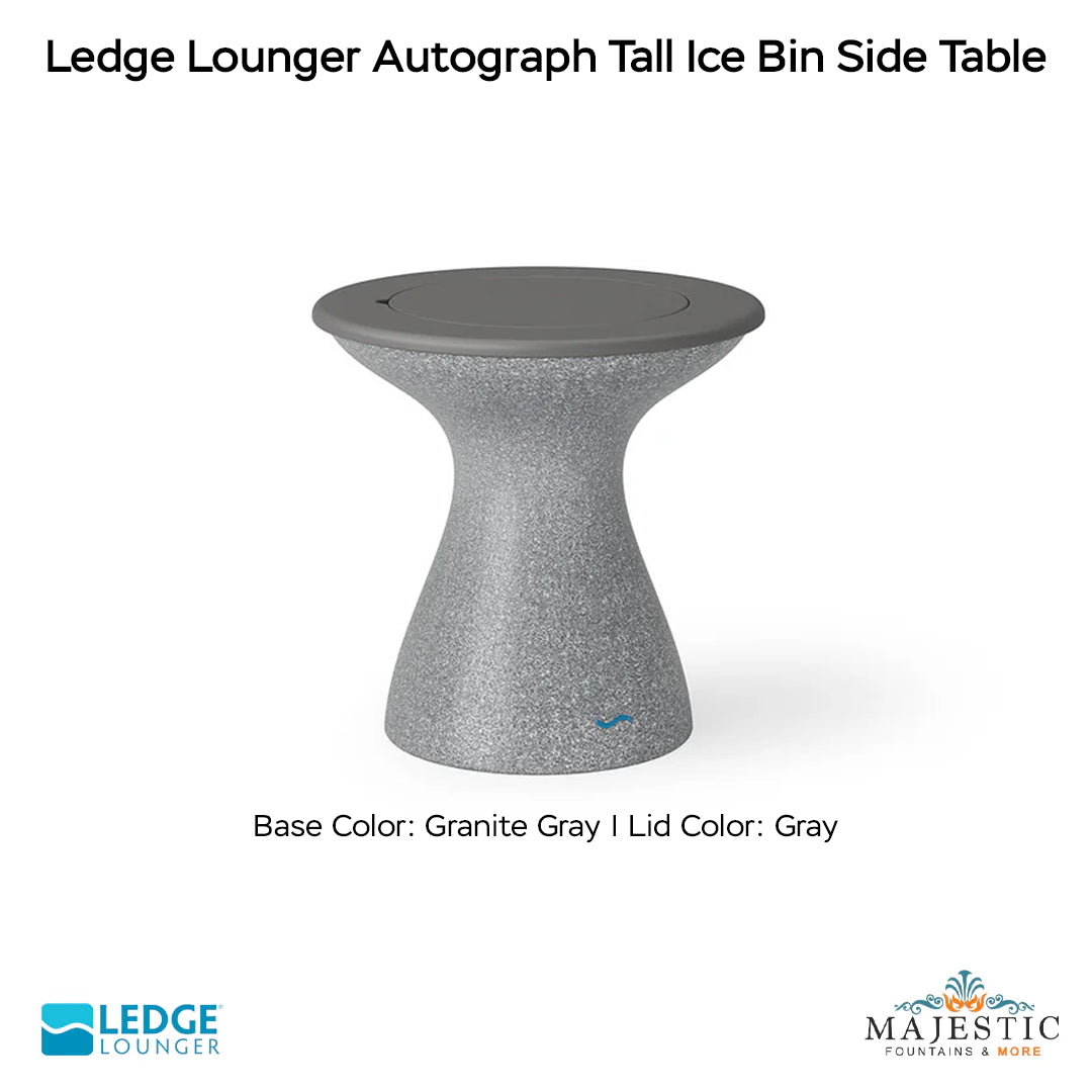 Ledge Lounger Autograph Tall Ice Bin Side Table In-Pool & Patio Furniture - Majestic Fountains