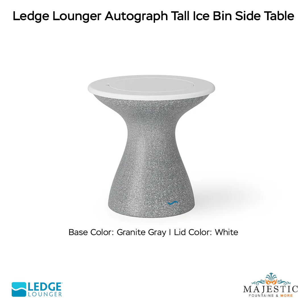 Ledge Lounger Autograph Tall Ice Bin Side Table In-Pool & Patio Furniture - Majestic Fountains