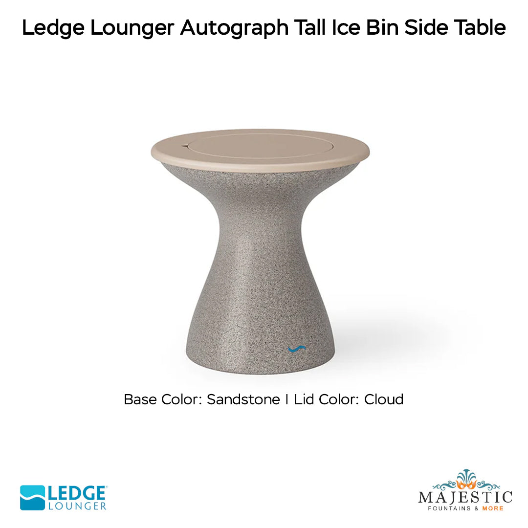 Ledge Lounger Autograph Tall Ice Bin Side Table In-Pool & Patio Furniture - Majestic Fountains