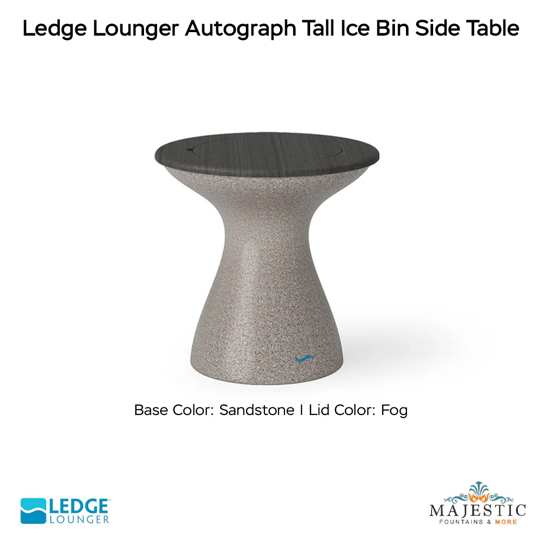 Ledge Lounger Autograph Tall Ice Bin Side Table In-Pool & Patio Furniture - Majestic Fountains
