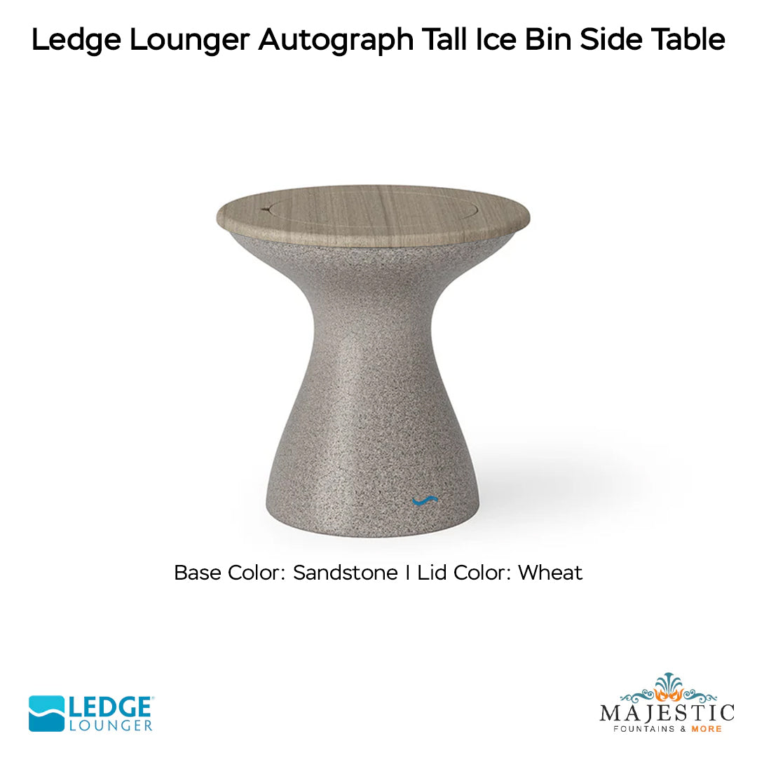 Ledge Lounger Autograph Tall Ice Bin Side Table In-Pool & Patio Furniture - Majestic Fountains