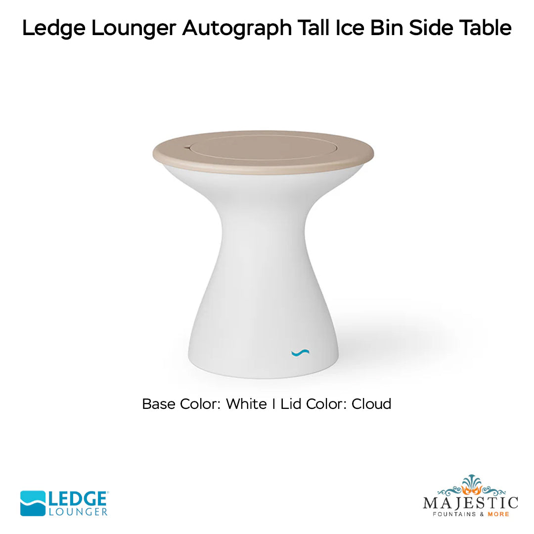 Ledge Lounger Autograph Tall Ice Bin Side Table In-Pool & Patio Furniture - Majestic Fountains