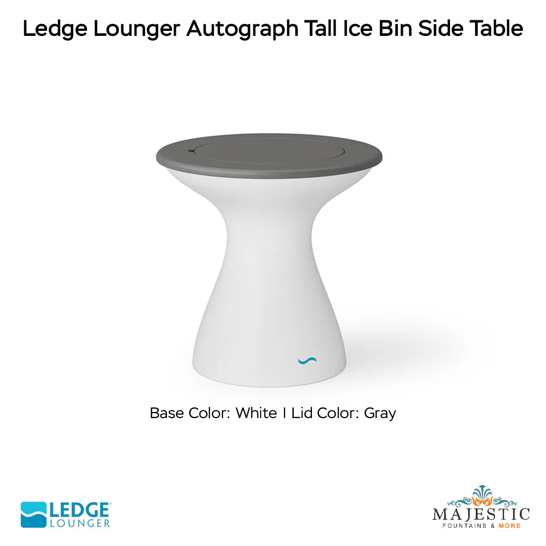 Ledge Lounger Autograph Tall Ice Bin Side Table In-Pool & Patio Furniture - Majestic Fountains
