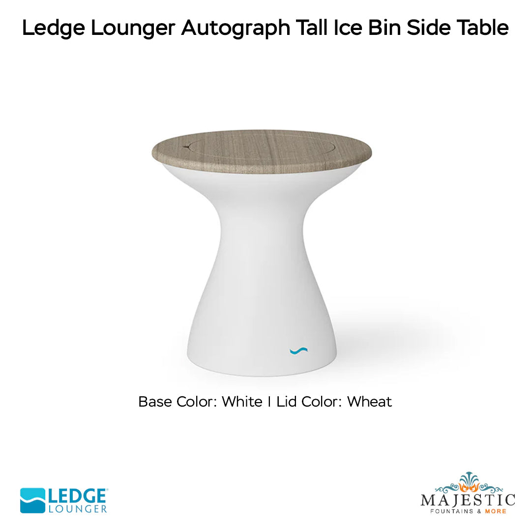 Ledge Lounger Autograph Tall Ice Bin Side Table In-Pool & Patio Furniture - Majestic Fountains