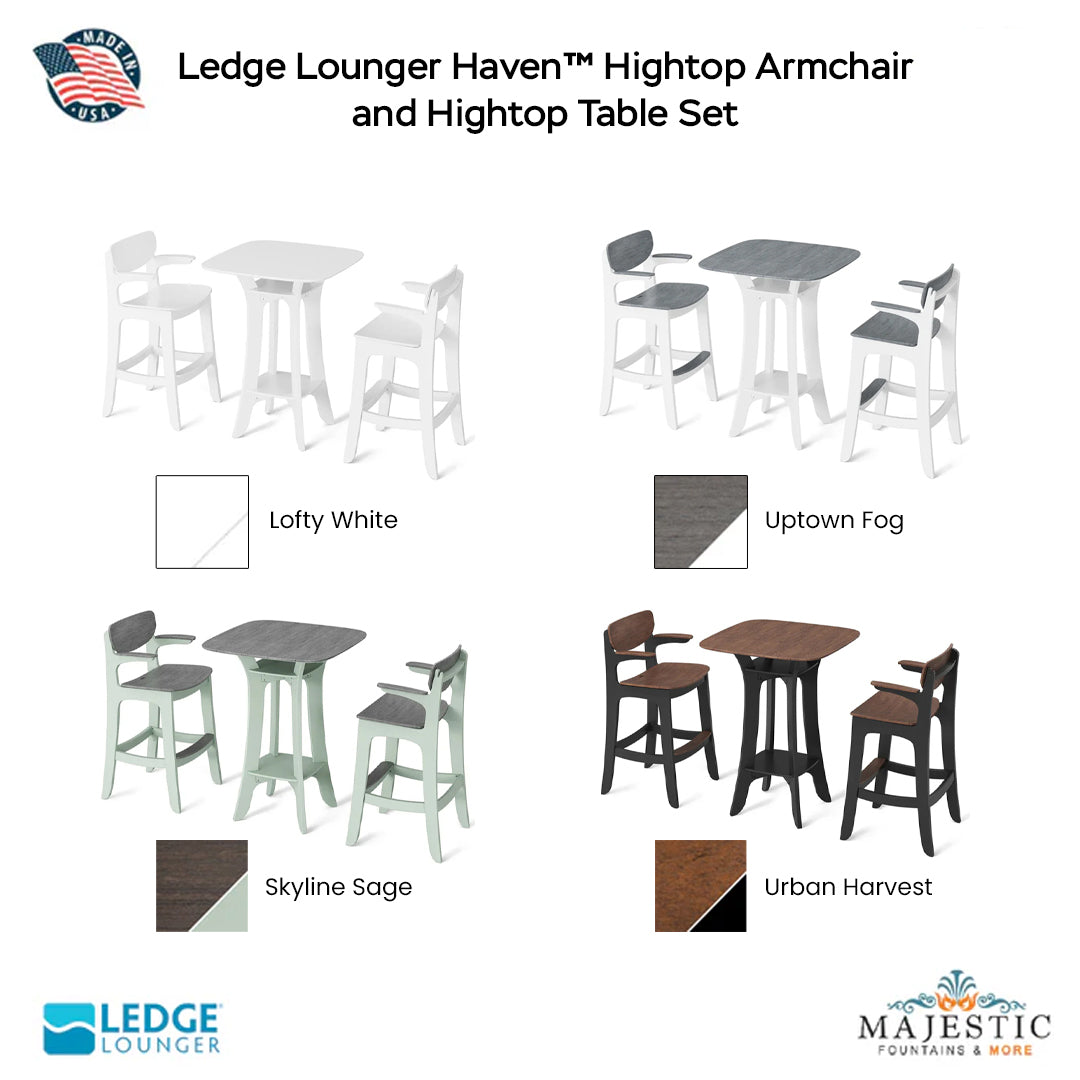 Ledge Lounger Haven™ Hightop Armchair and Hightop Table Set - Patio Furniture - Majestic Fountains