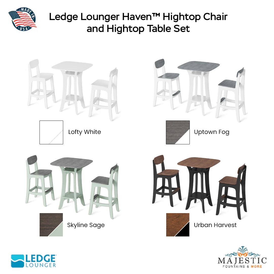 Ledge Lounger Haven™ Hightop Chair and Hightop Table Set - Patio Furniture - Majestic Fountains