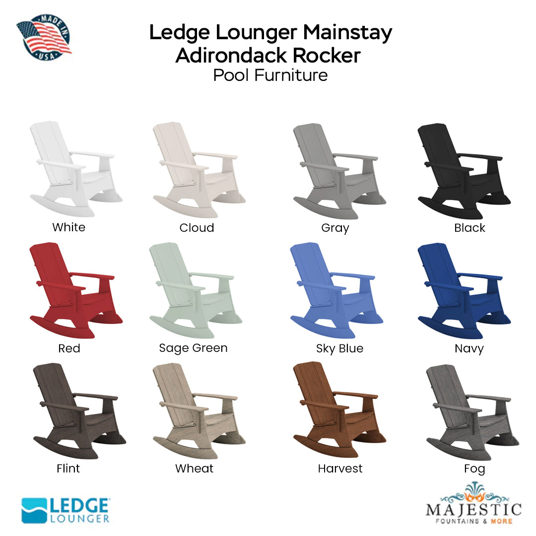 Ledge Lounger Mainstay Adirondack Rocker Patio Furniture  - Majestic Fountains
