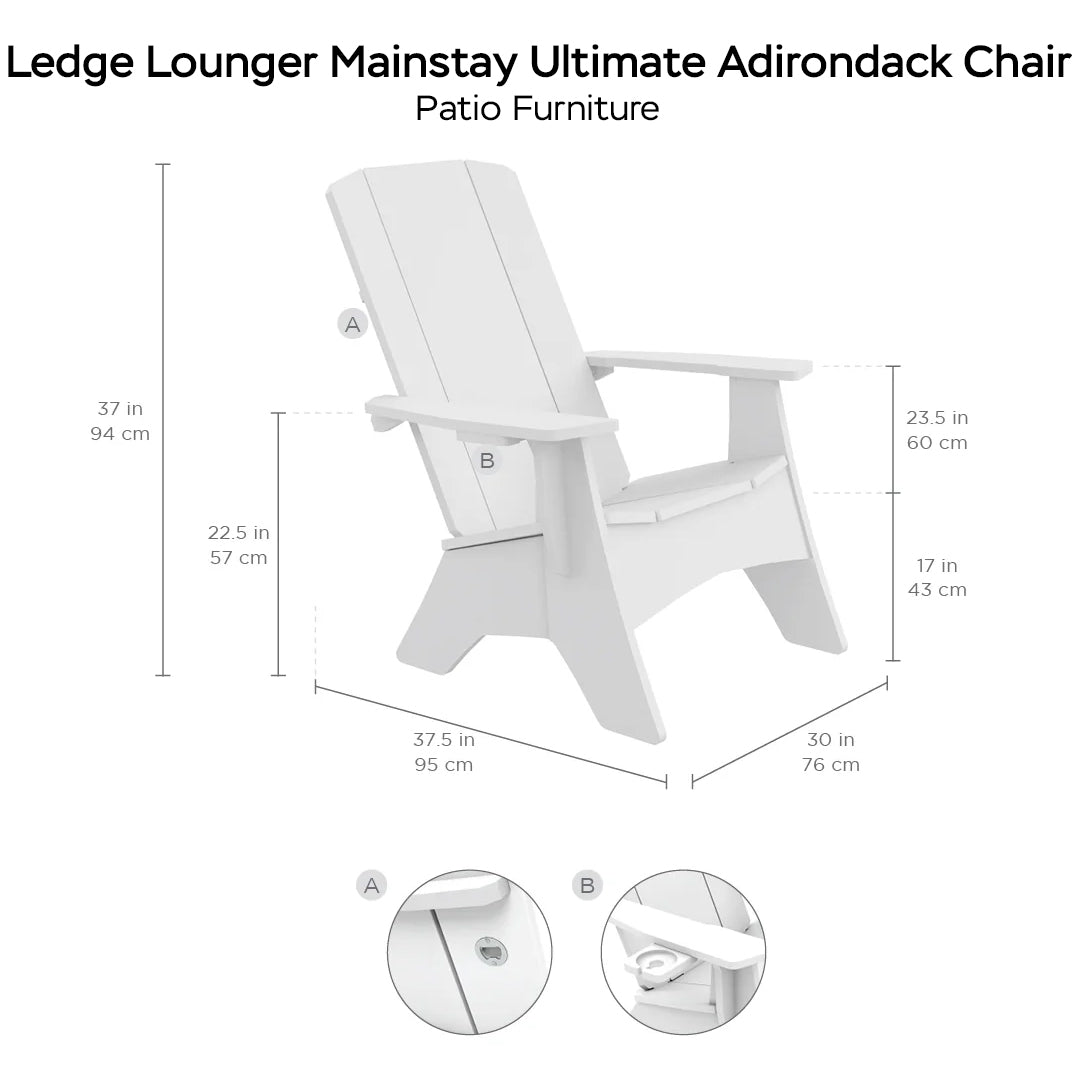 Ledge Lounger Mainstay Ultimate Adirondack Chair - Patio Furniture