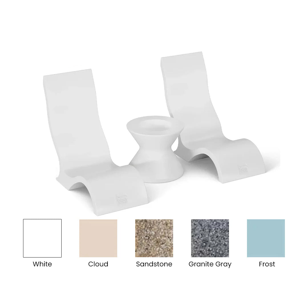 Ledge Lounger Signature Chair and Side Table In-Pool Set -  Majestic Fountains
