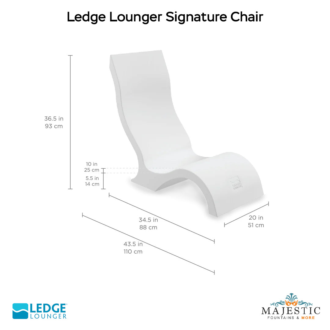 Ledge Lounger Signature Chair Size - In Pool & Patio Furniture - Majestic Fountains