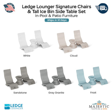 Ledge Lounger Signature Chair and Side Table In-Pool Set Swatch - Majestic Fountains