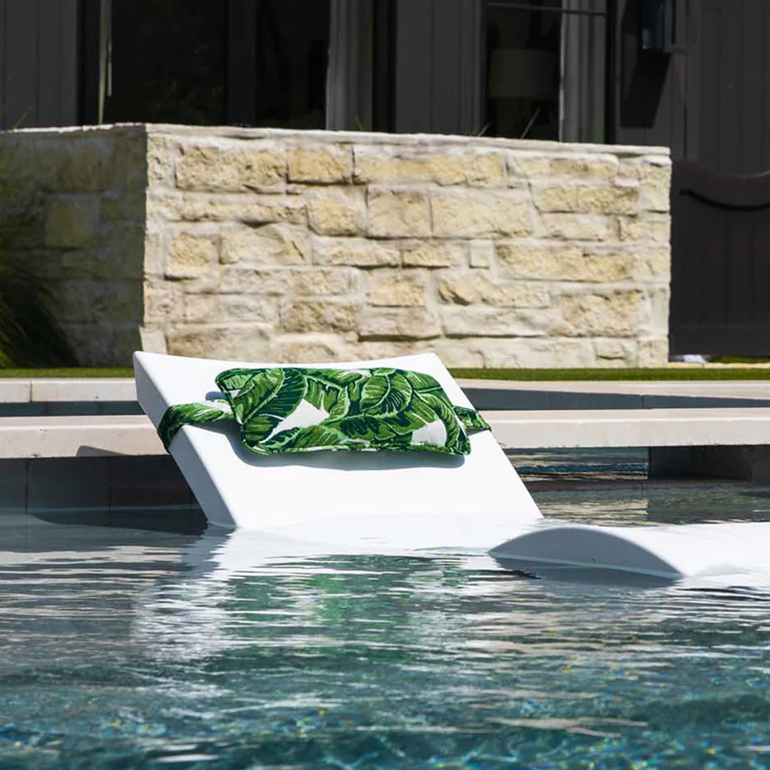 Ledge Lounger Signature Chaise & Pillows & Shade - In-Pool Furniture - Majestic Fountains