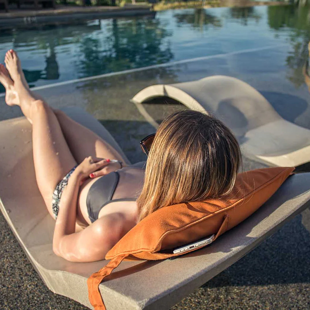 Ledge Lounger Signature Chaise & Pillows & Shade - In-Pool Furniture - Majestic Fountains