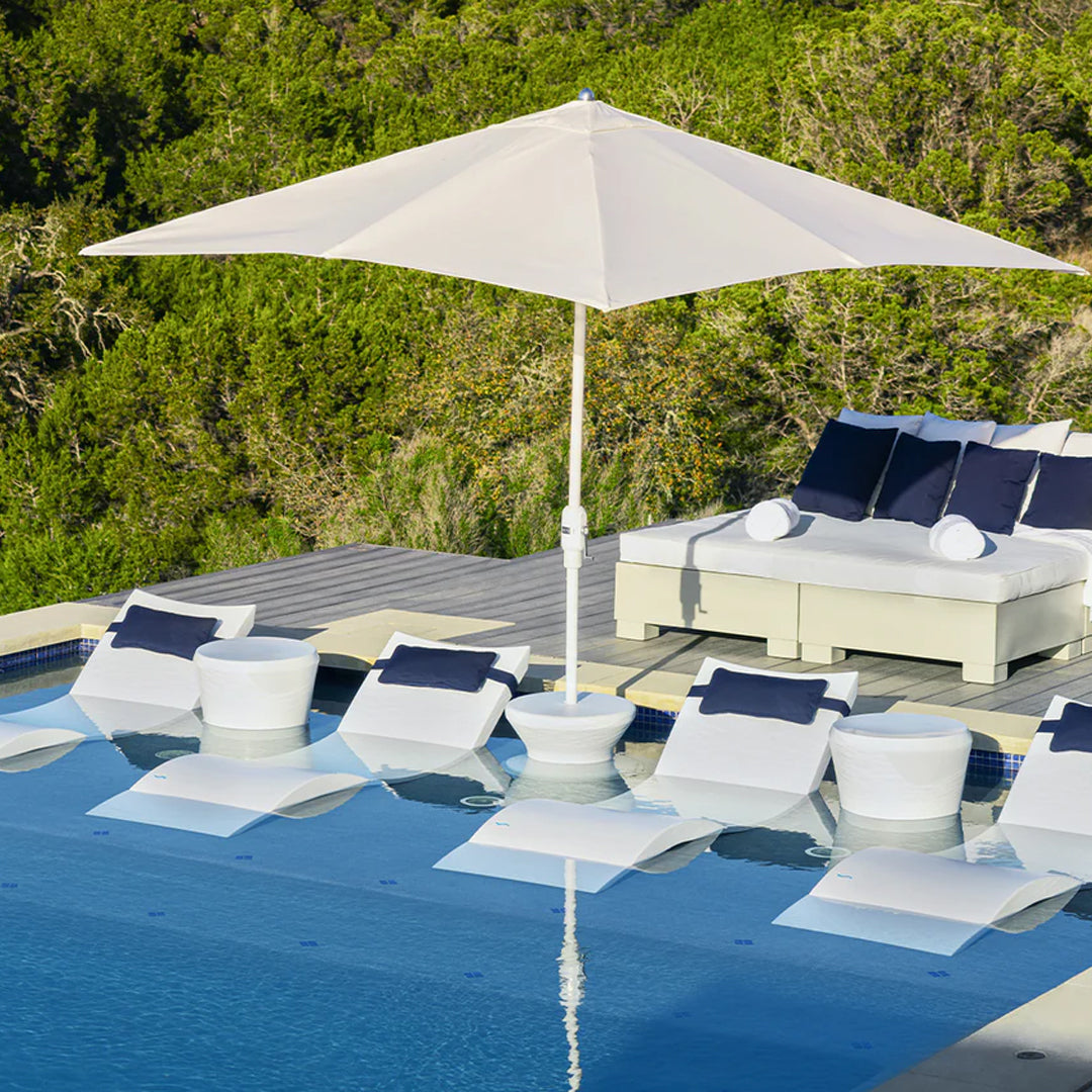 Ledge Lounger Signature Chaise & Side Table & Umbrella - In-Pool Furniture - Majestic Fountains