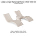 Ledge Lounger Signature Chaise & Side Table Set Color Cloud - Side Table Without Umbrella Hole - In-Pool Furniture - Majestic Fountains