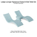 Ledge Lounger Signature Chaise & Side Table Set Color Frost - Side Table Without Umbrella Hole - In-Pool Furniture - Majestic Fountains