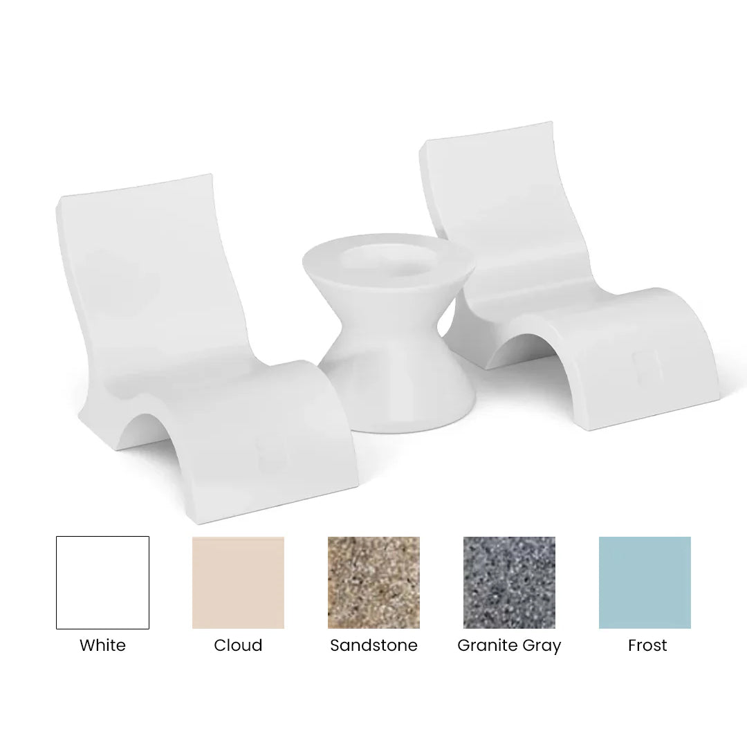Ledge Lounger Signature Lowback Chair and Side Table In-Pool Set - Majestic Fountains