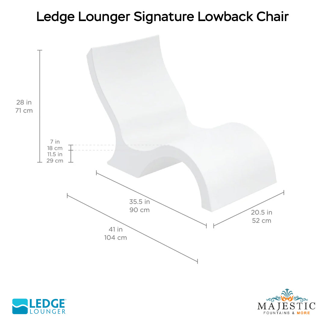 Ledge Lounger Signature Side Table Size - In-Pool & Patio Furniture - Majestic Fountains